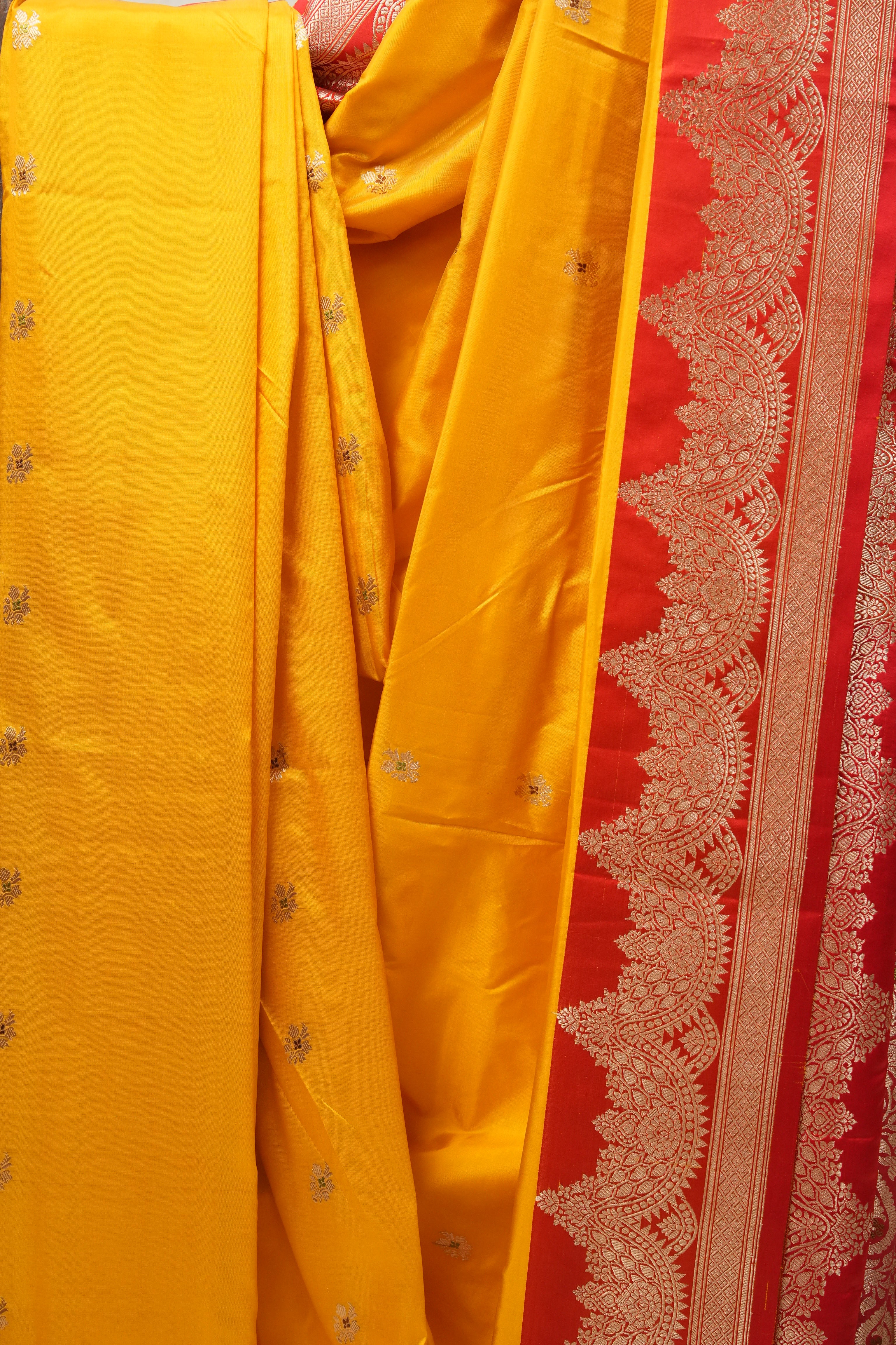 Yellow Banarasi Silk Saree - SRYSS729