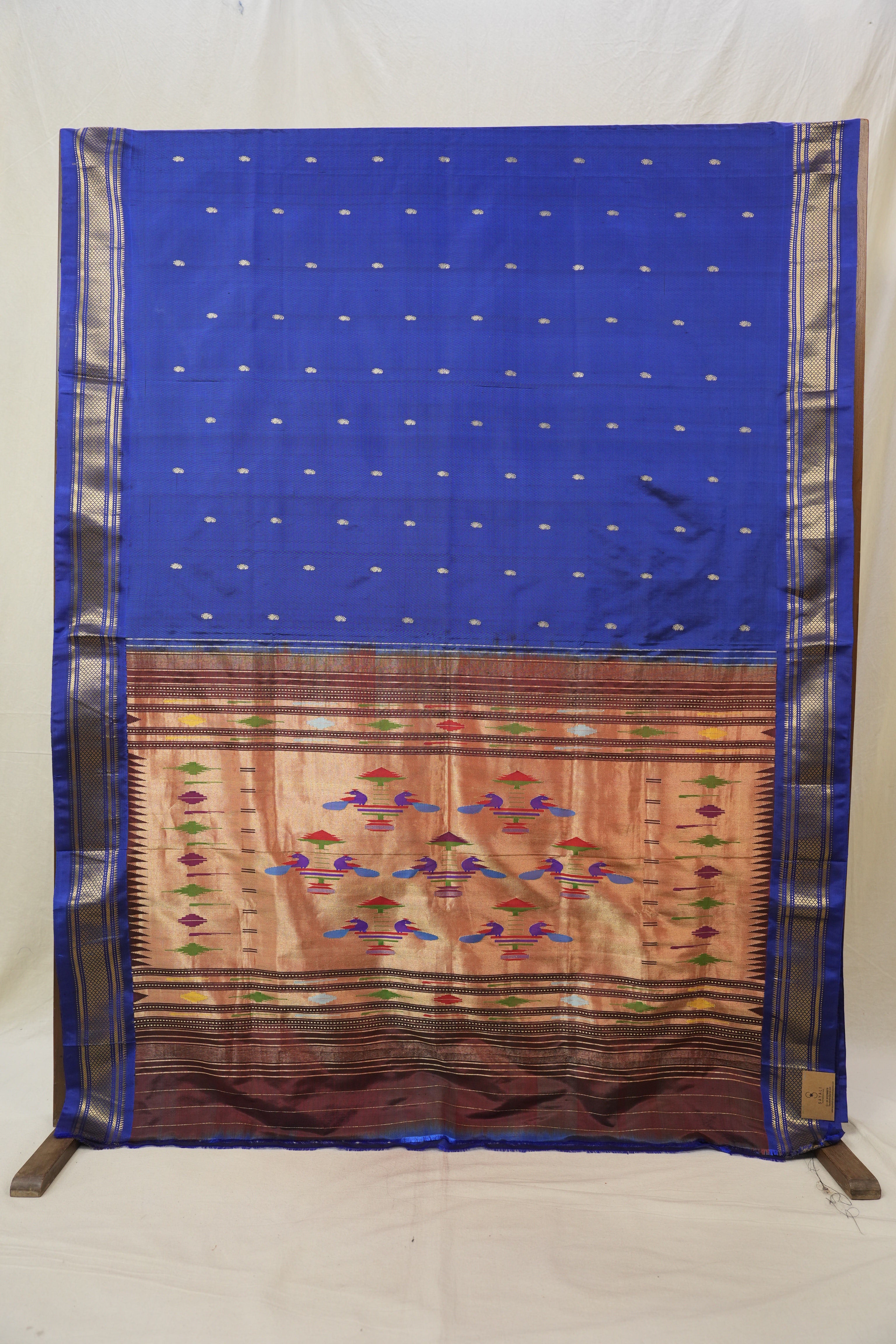 Navy Blue Silk Paithani Saree - SRNBSPS772