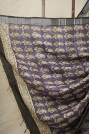 Off White HBP Slub Cotton Saree- SROWHBPSCS61