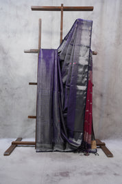 Purple Maheshwari Tissue Saree - SRPMTS396