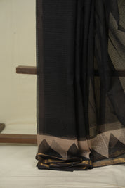 Black Kota Doria Saree - SRBKDS315