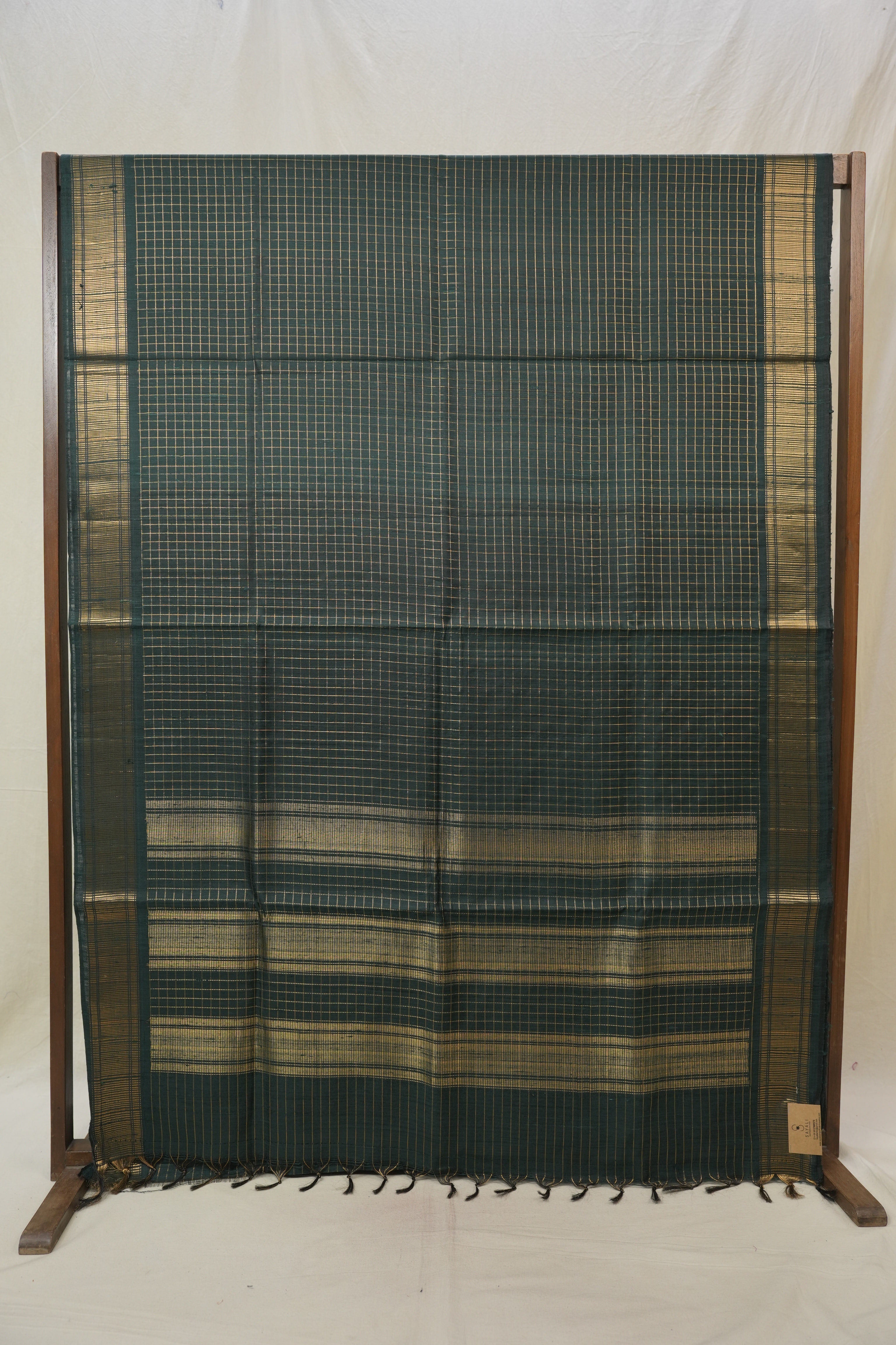 Dark Green Raw Silk Saree - SRDGRSS893