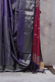 Purple Maheshwari Tissue Saree - SRPMTS396