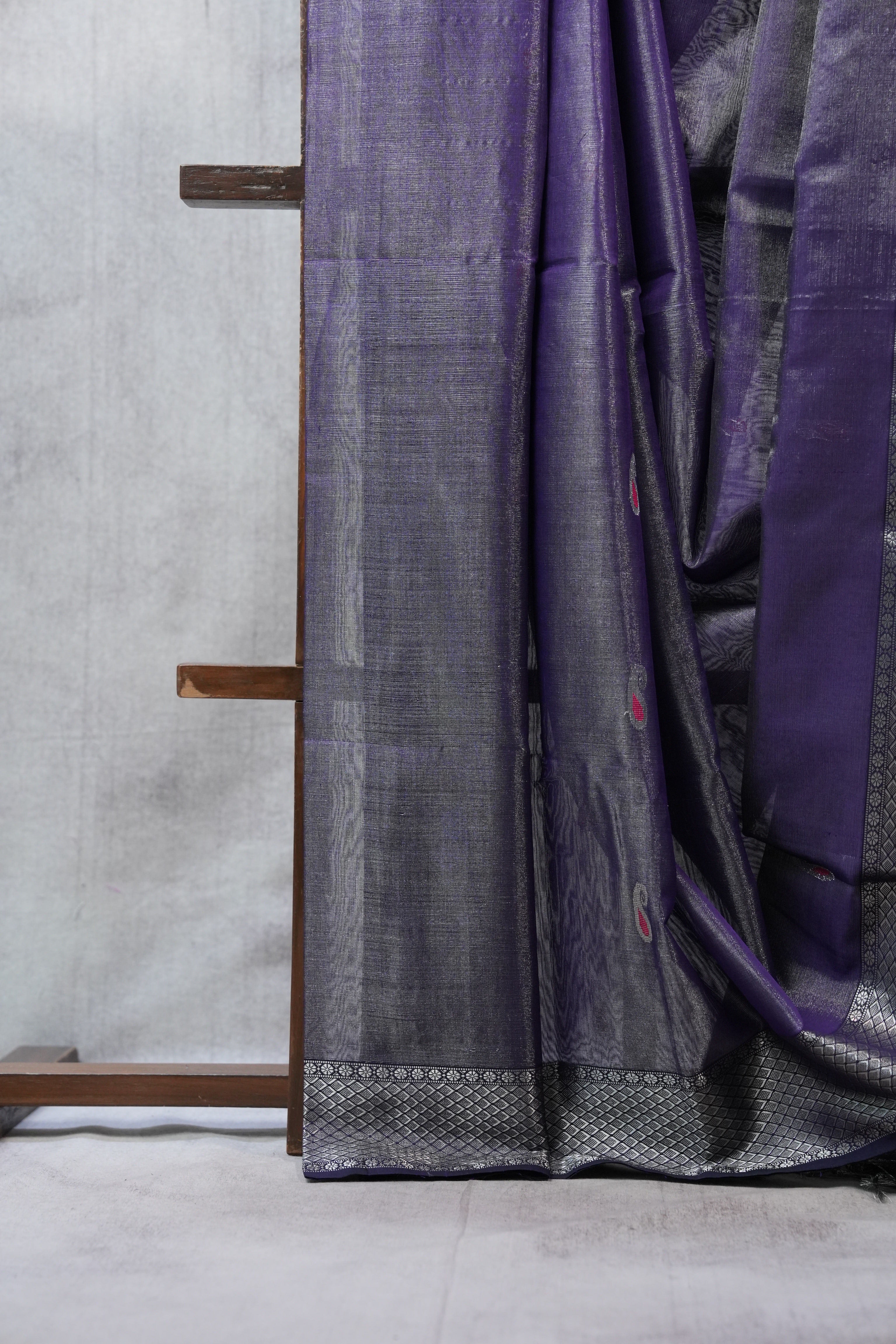 Purple Maheshwari Tissue Saree - SRPMTS396