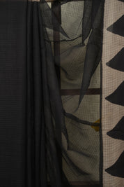 Black Kota Doria Saree - SRBKDS315