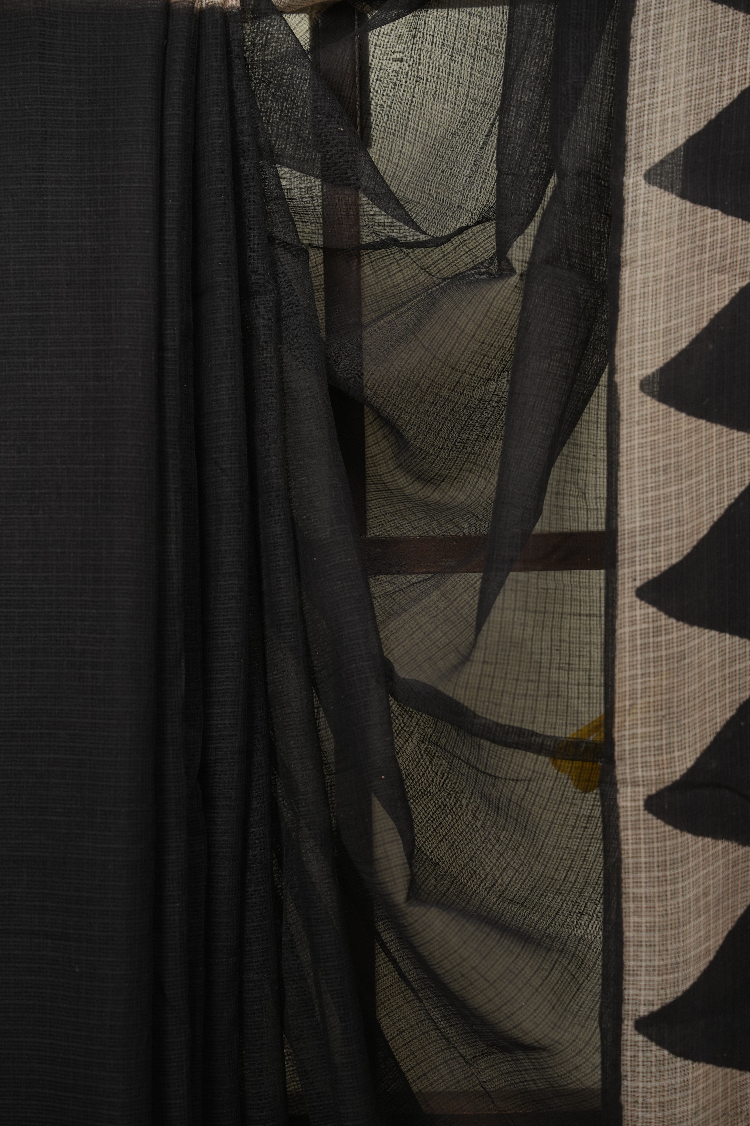 Black Kota Doria Saree - SRBKDS315