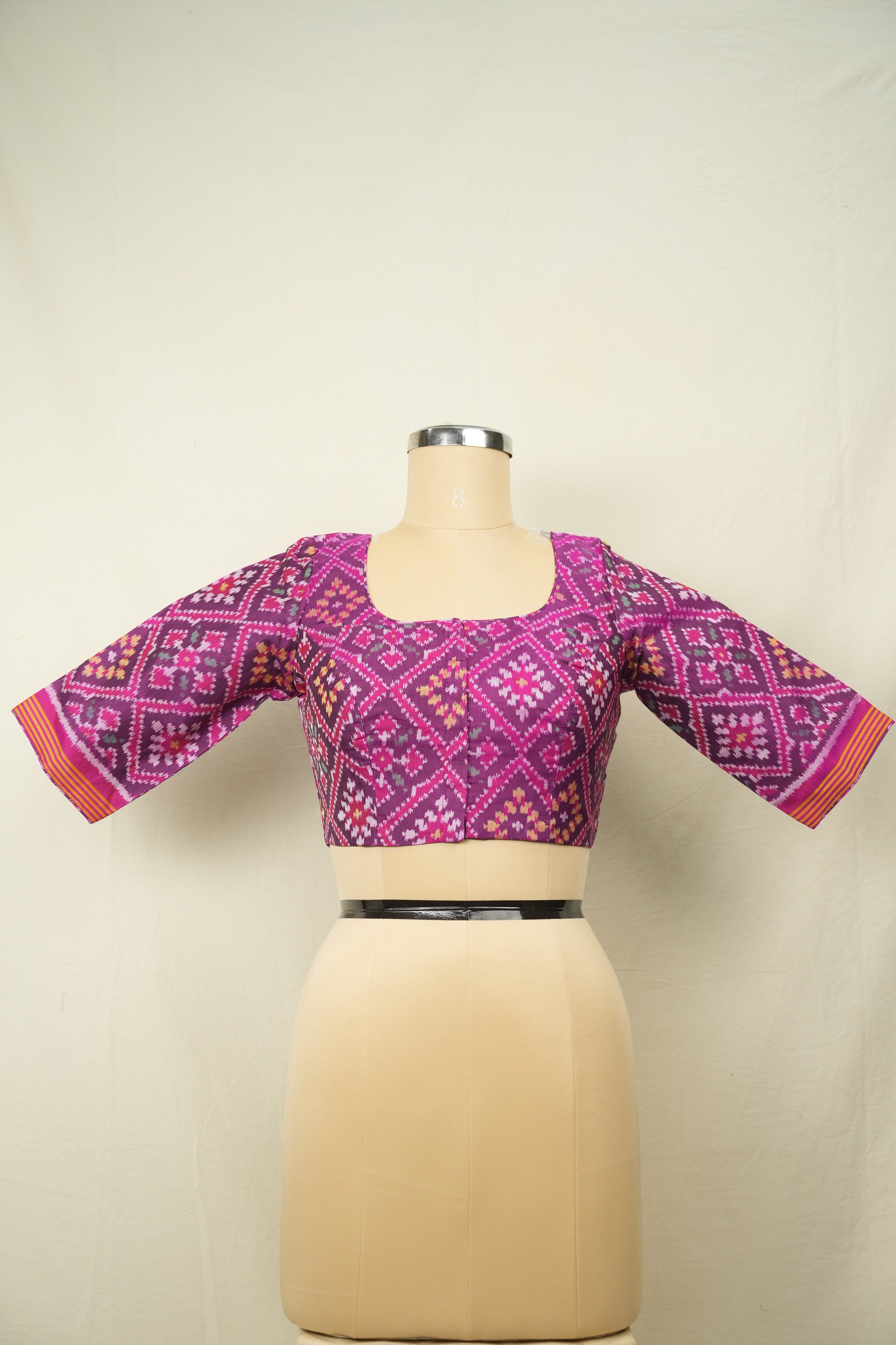 Rani Pink Rajkot Patola Silk Blouse - SRRPRPSB01