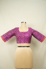 Rani Pink Rajkot Patola Silk Blouse - SRRPRPSB01