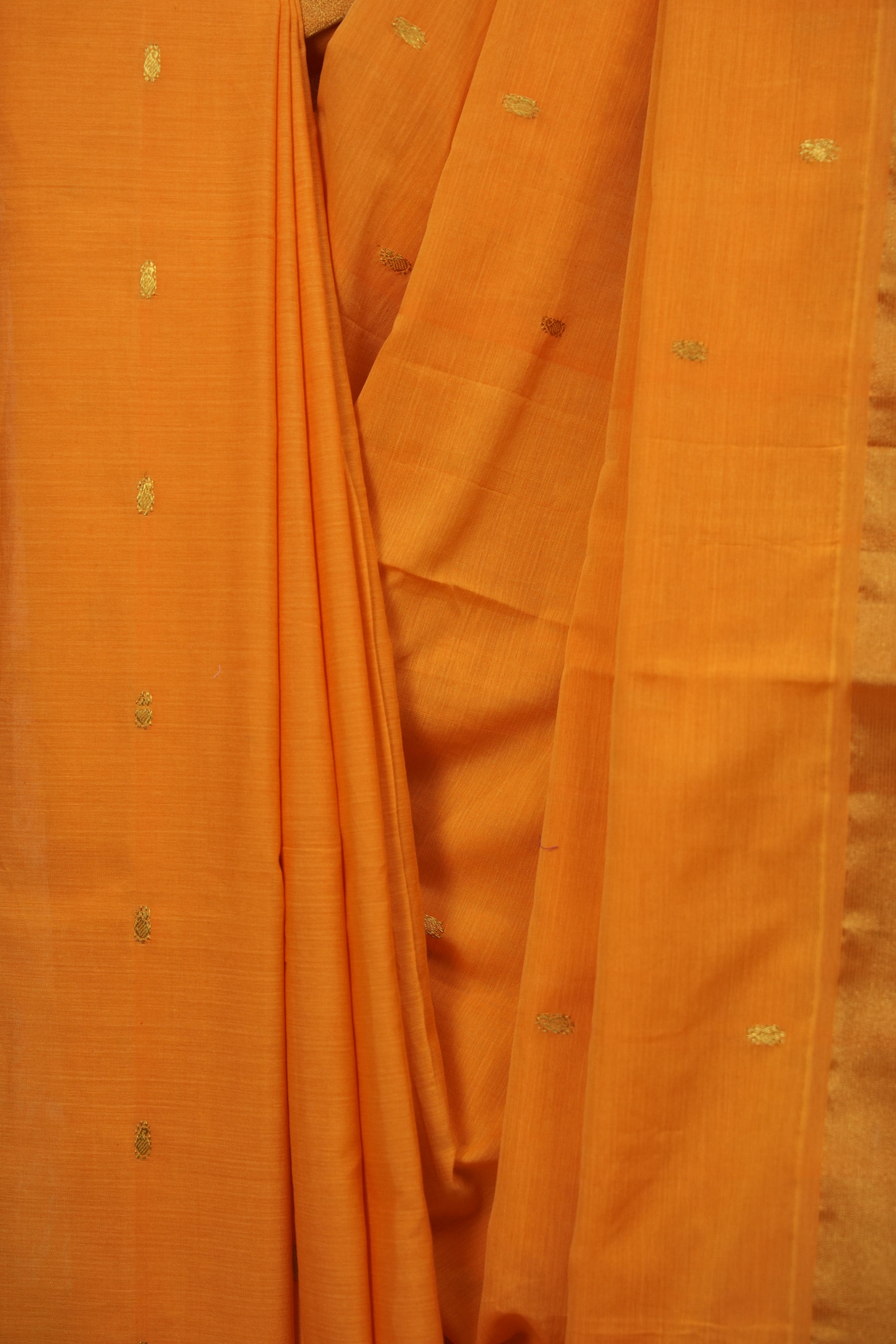 Orange Cotton Paithani Saree - SROCPS752