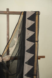Black Kota Doria Saree - SRBKDS315