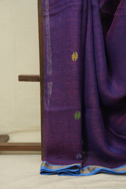 Two Tone Purple Linen Jamdani Saree - SRTTPLJS519