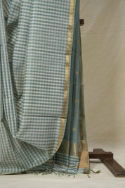 Green White Maheshwari Saree - SRGWMS998
