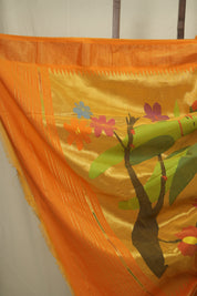 Orange Cotton Paithani Saree - SROCPS752
