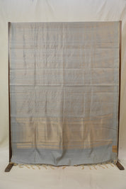 Ash Grey Raw Silk Saree - SRAGRSS967