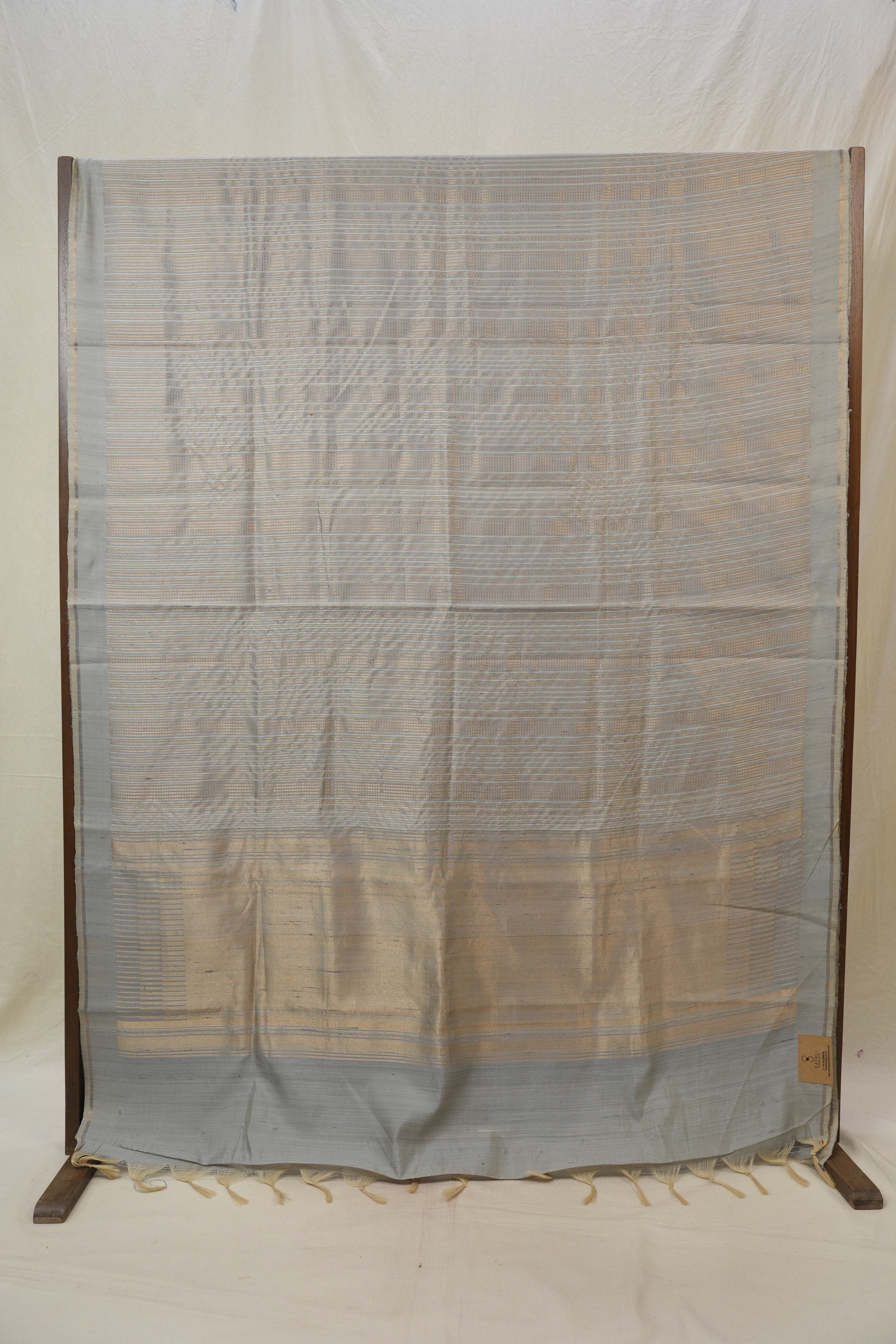 Ash Grey Raw Silk Saree - SRAGRSS967