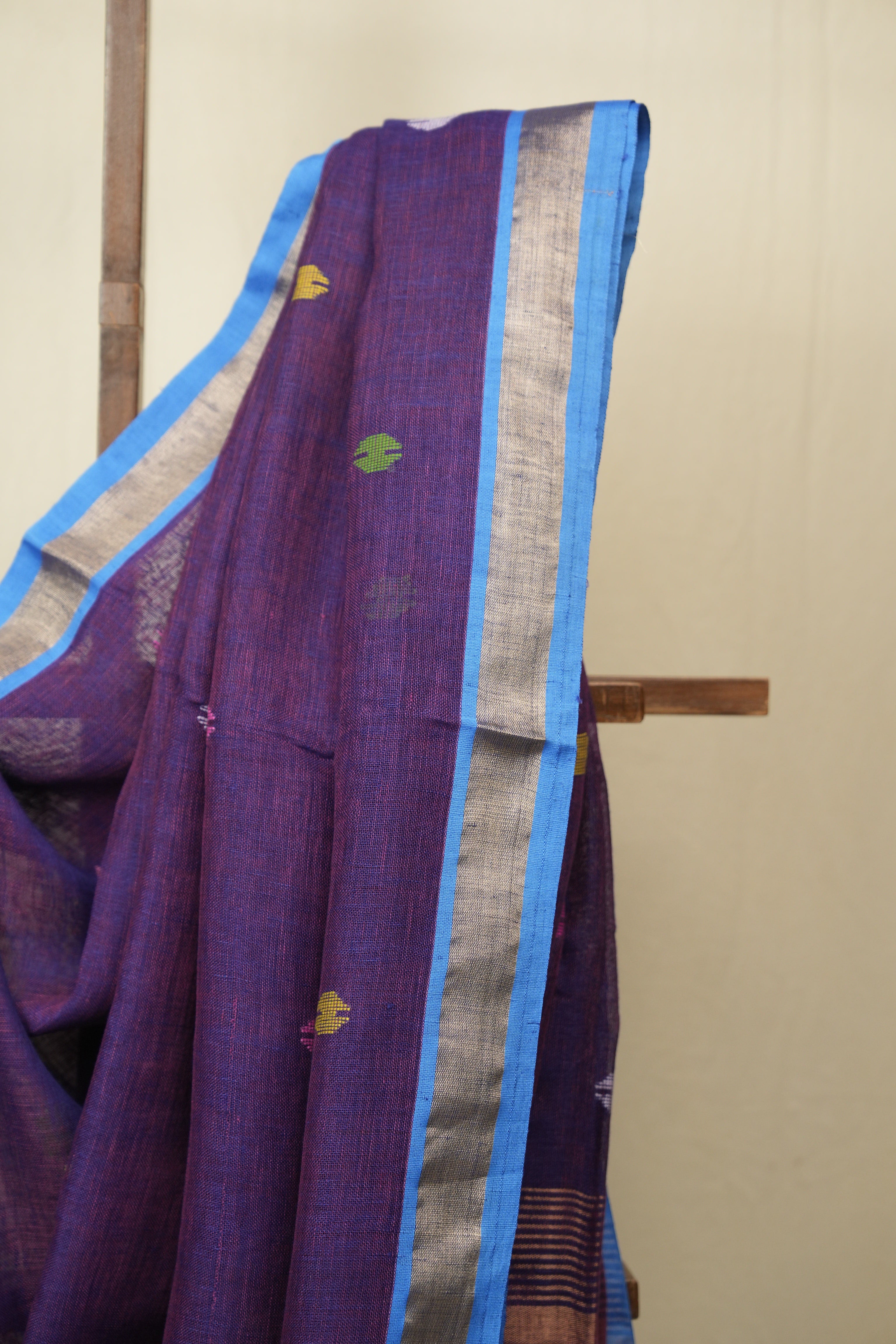 Two Tone Purple Linen Jamdani Saree - SRTTPLJS519