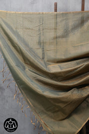 Two Tone Gold Maheshwari Tissue Saree - SRTTGMTS408