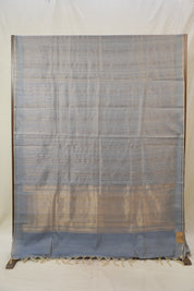 Ash Blue Raw Silk Saree - SRABRSS969
