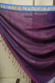 Two Tone Purple Linen Jamdani Saree - SRTTPLJS519