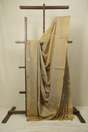 Grey Tissue Linen Jamdani Saree - SRGTLJS203