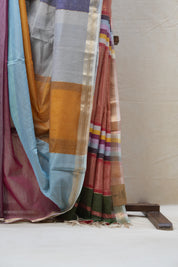 Multicolor Maheshwari Tissue Saree - SRMMTS539