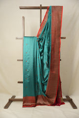 Rama Green Tussar Banarasi Silk Saree - SRRGBSS839