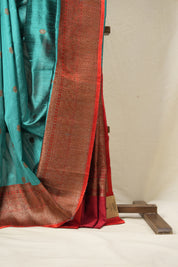 Rama Green Banarasi Silk Saree - SRRGBSS839