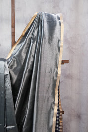 Grey Maheshwari Tissue Saree - SRGMTS404