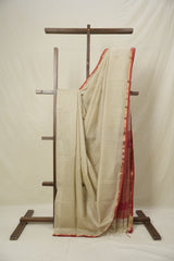 Ivory Maheshwari Saree - SRIMS994