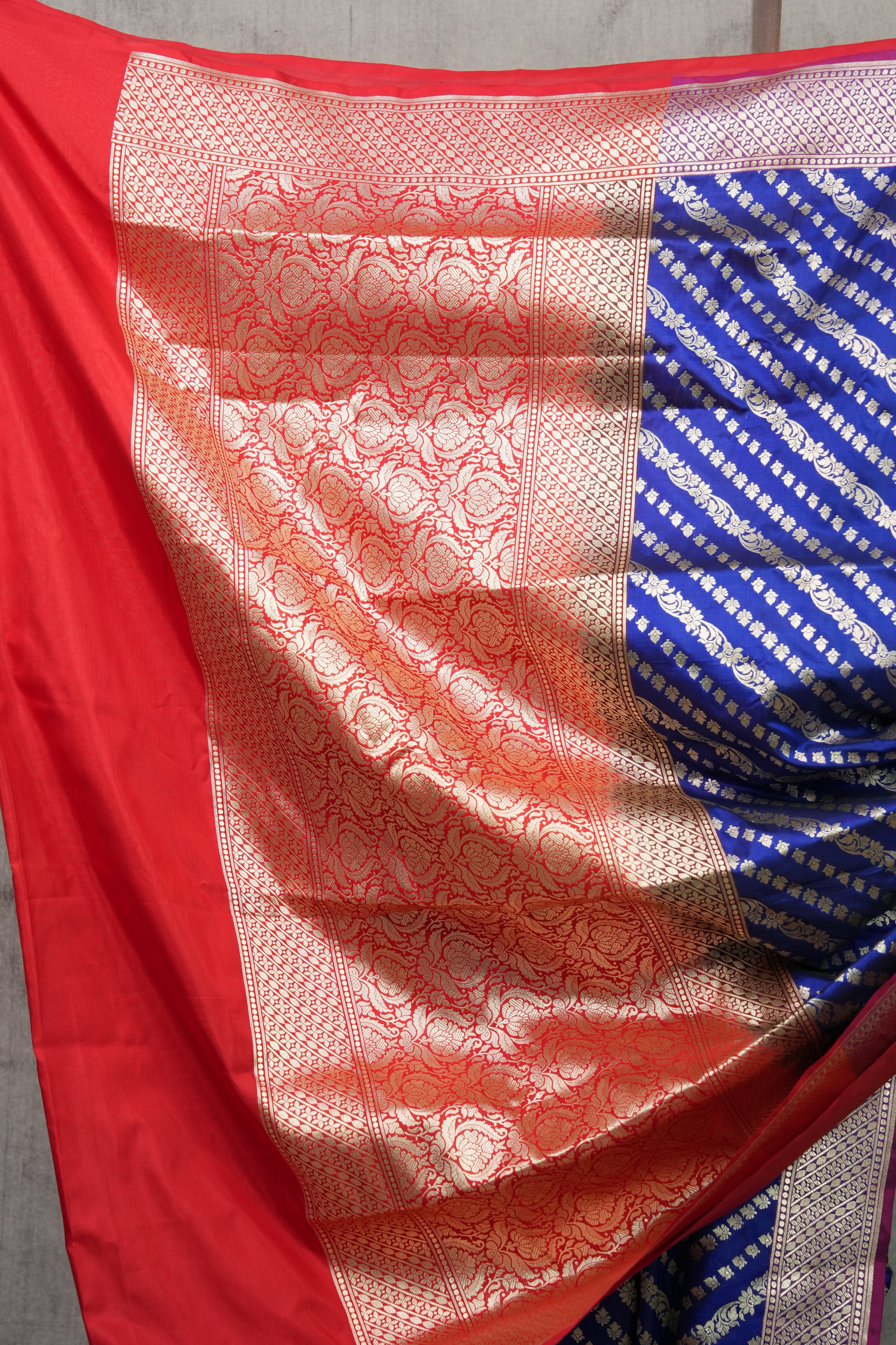 Royal Blue Banarasi Silk Saree-SRRBBSS630