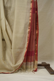 Ivory Maheshwari Saree - SRIMS994