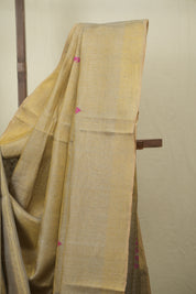 Grey Tissue Linen Jamdani Saree - SRGTLJS203