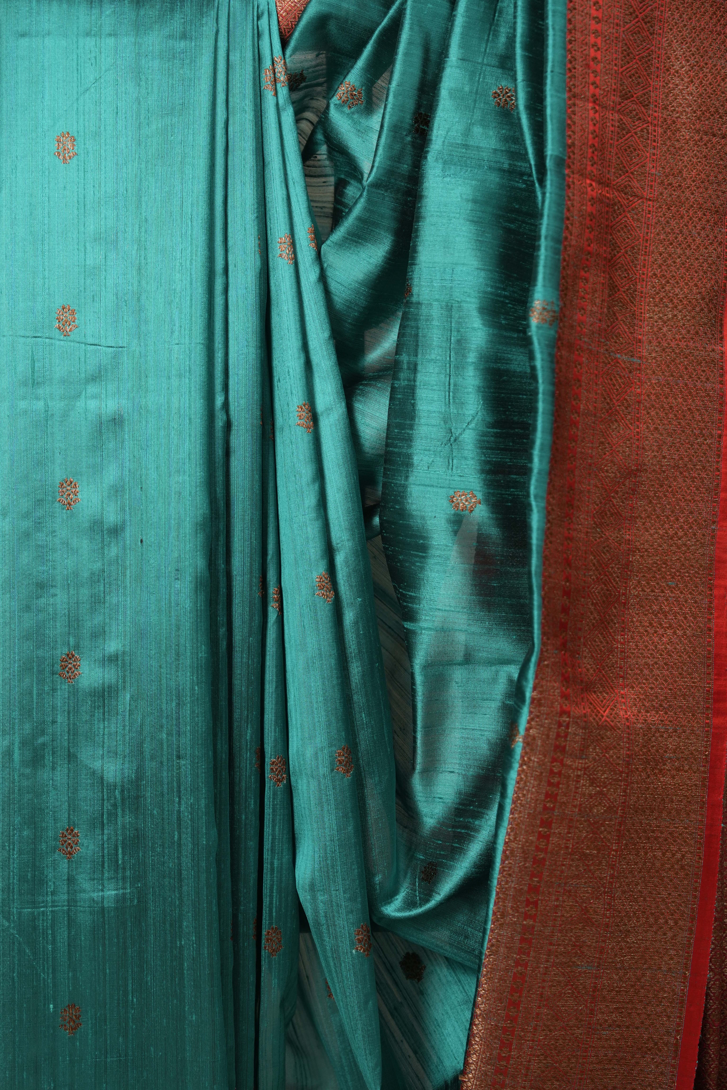 Rama Green Banarasi Silk Saree - SRRGBSS839