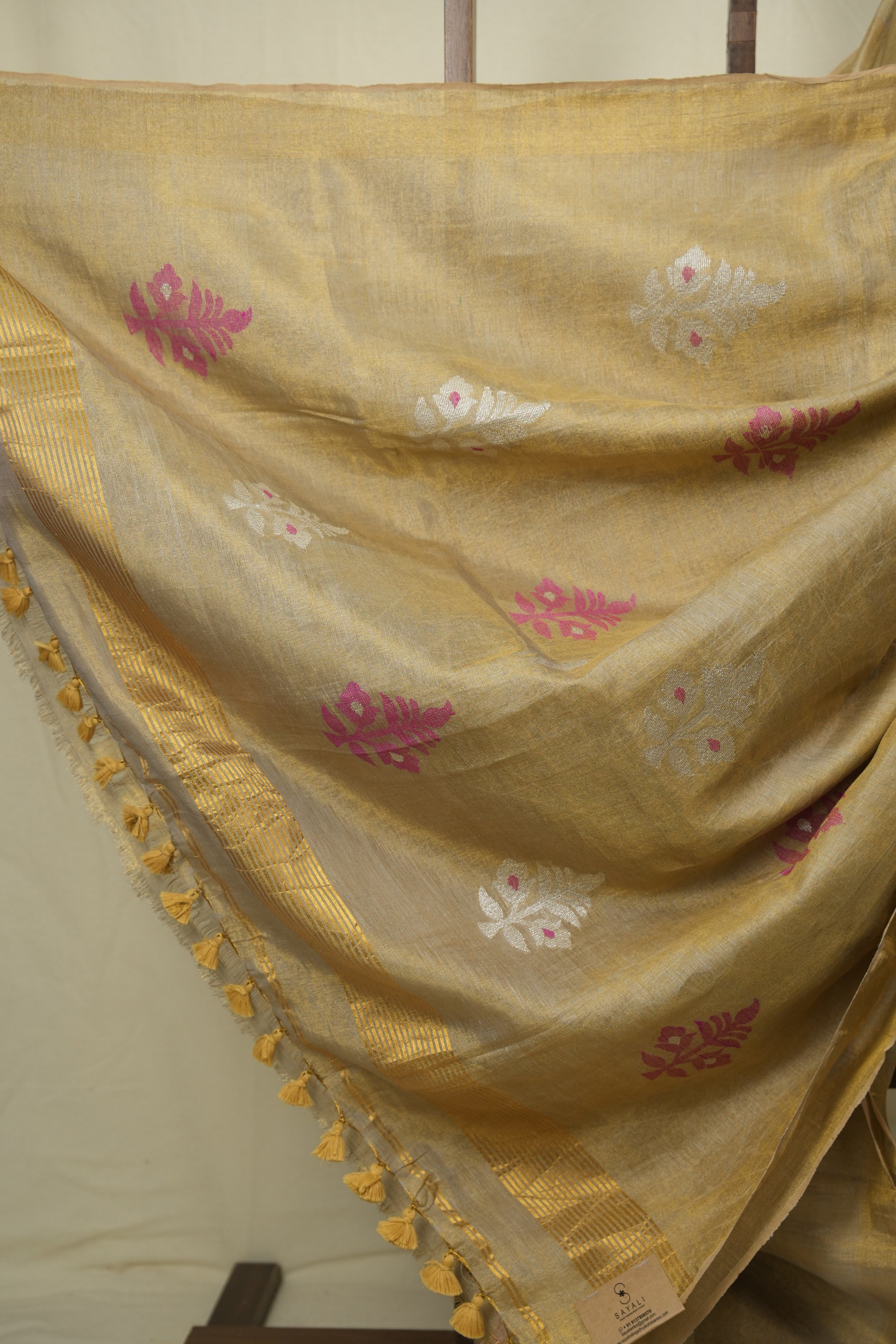 Grey Tissue Linen Jamdani Saree - SRGTLJS203