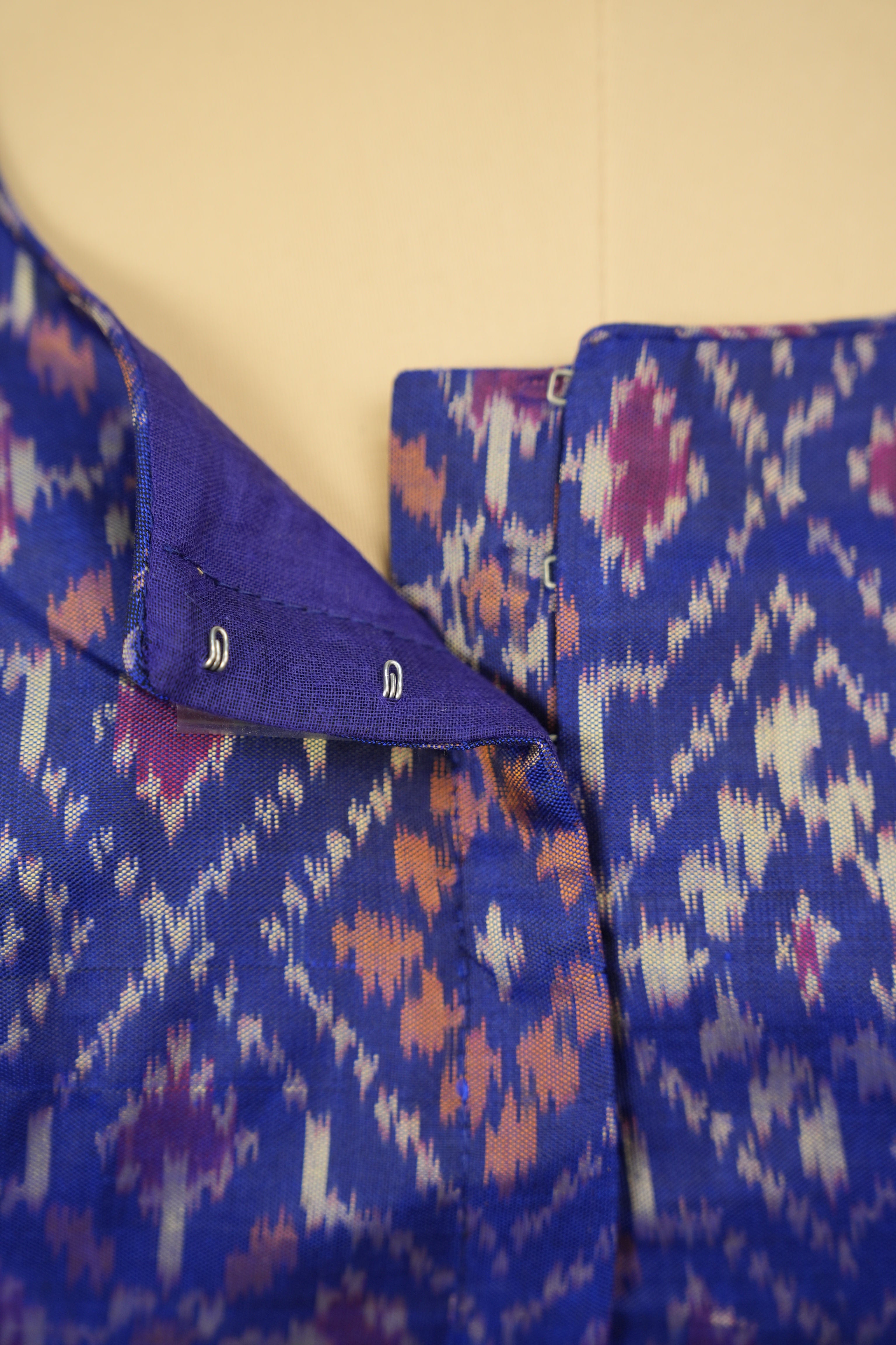 Navy Blue Rajkot Patola Silk Blouse - SRNBRPSB02
