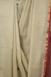 Ivory Maheshwari Saree - SRIMS994