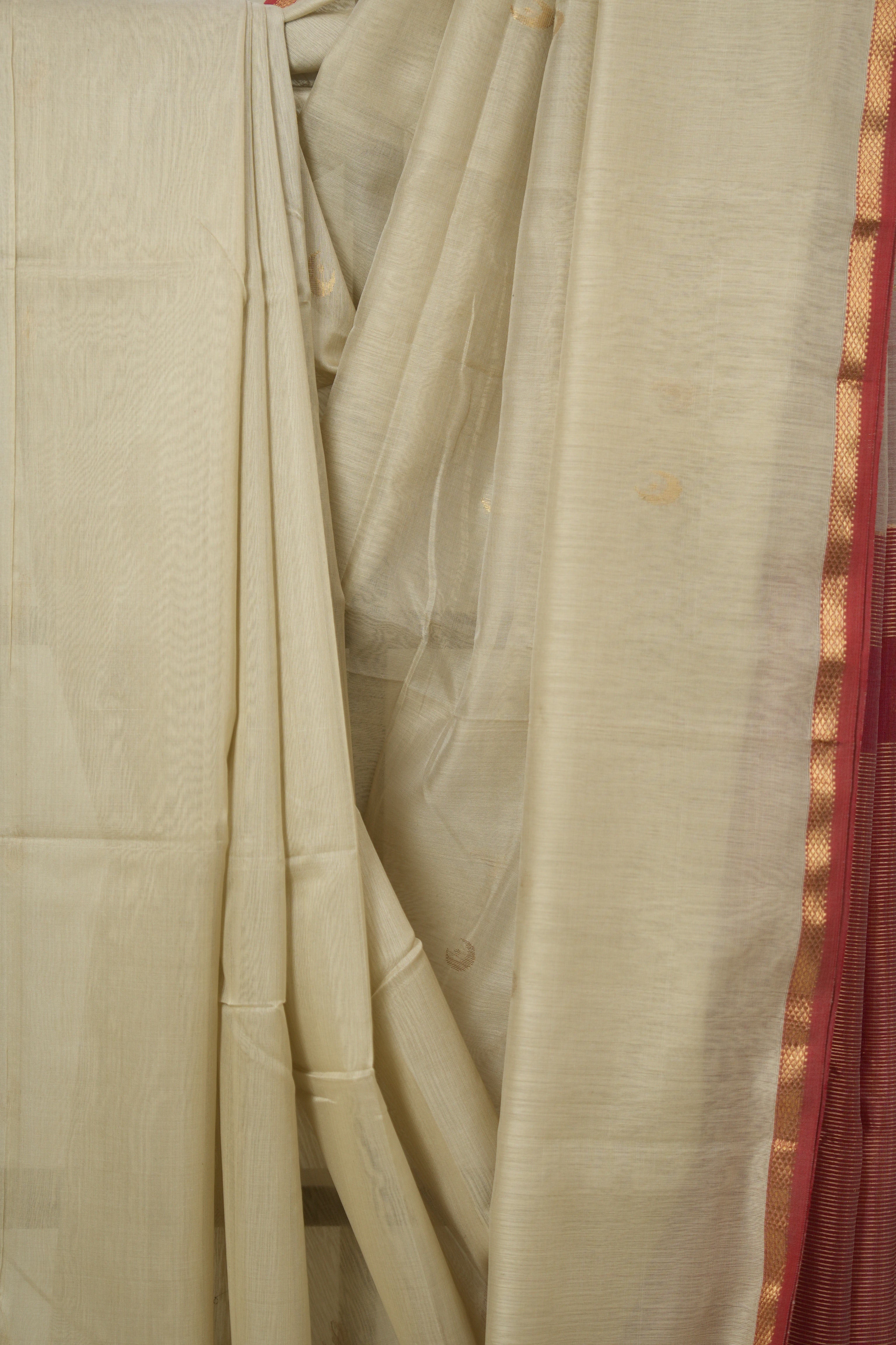 Ivory Maheshwari Saree - SRIMS994