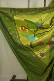 Green Cotton Paithani Saree - SRGCPS770