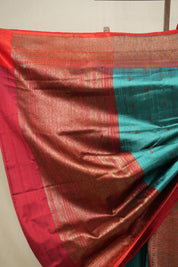 Rama Green Banarasi Silk Saree - SRRGBSS839