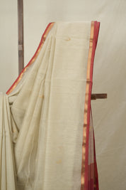 Ivory Maheshwari Saree - SRIMS994