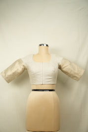 Off White Matka Silk Blouse - SROWMSB07