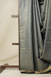 Grey Tussar Silk Saree - SRGTSS1664
