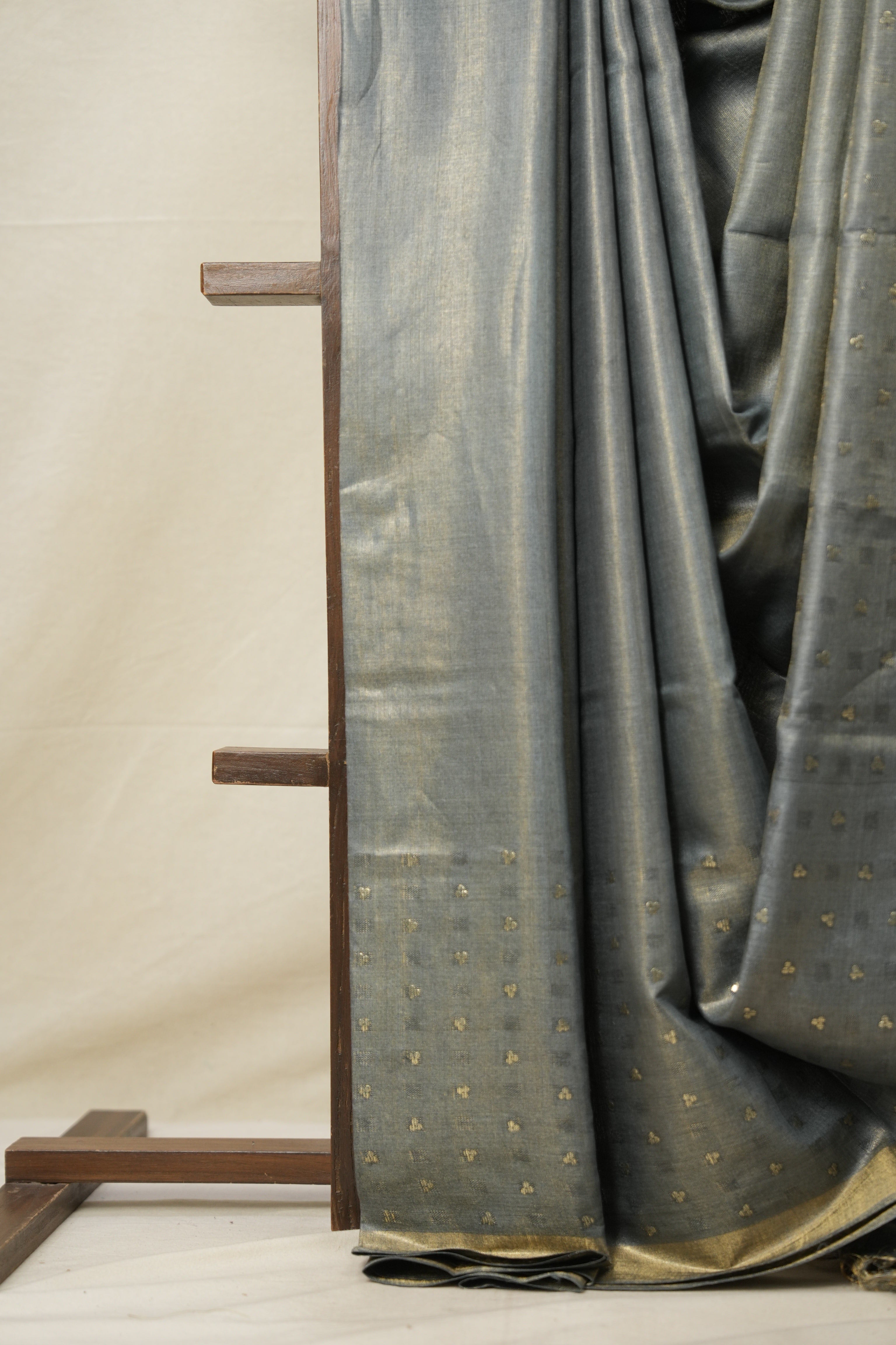 Grey Tussar Silk Saree - SRGTSS1664