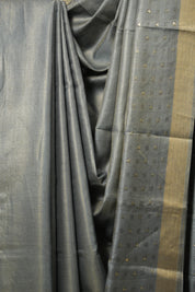 Grey Tussar Silk Saree - SRGTSS1664