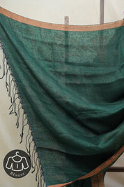 Green Linen Jamdani Saree - SRGLJS396
