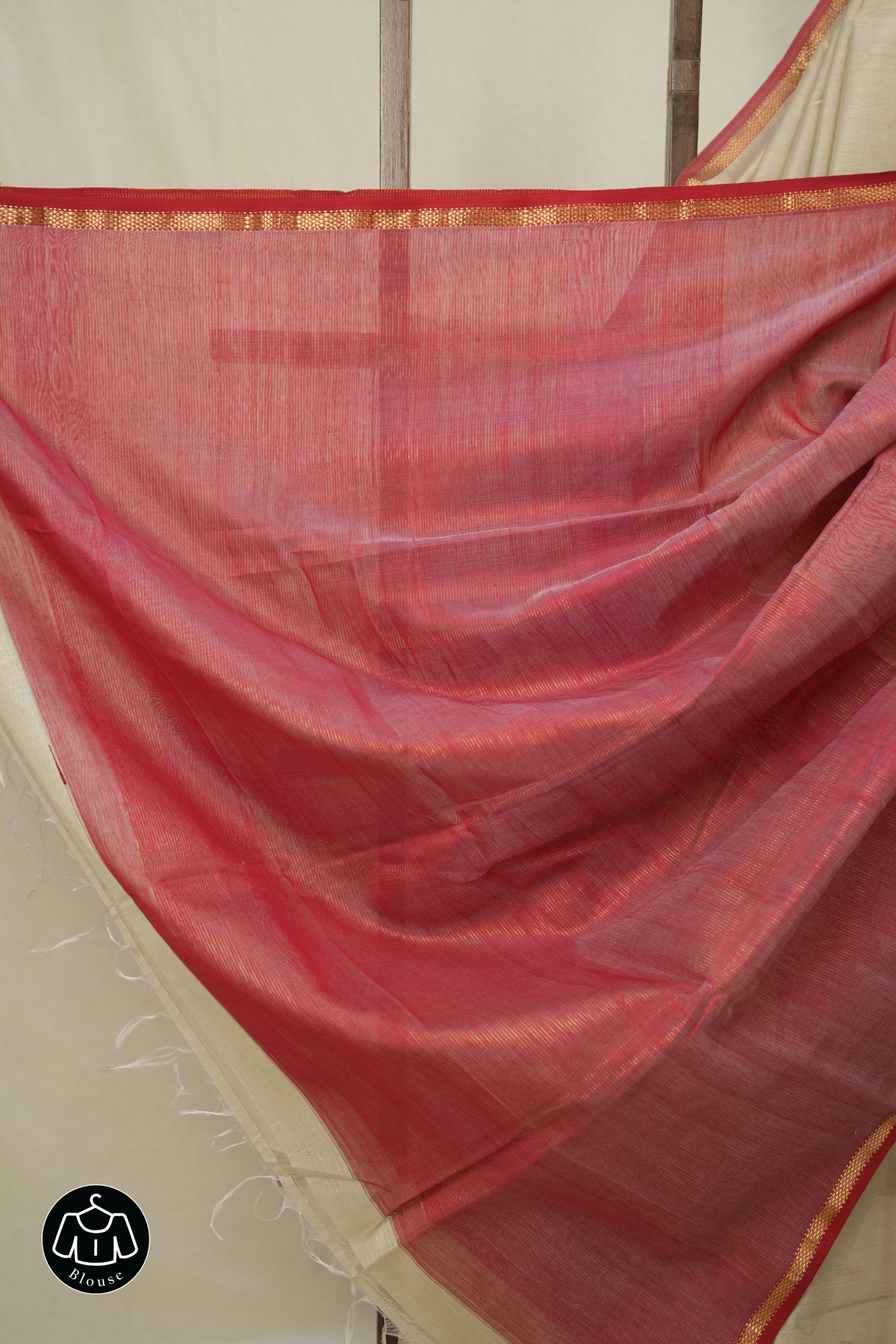Ivory Maheshwari Saree - SRIMS994