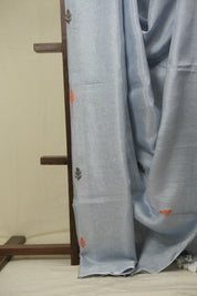 Powder Blue Tissue Linen Jamdani Saree - SRPBTLJS204