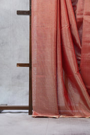 Brick Orange Maheshwari Tissue Saree - SRBOMTS415