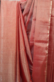 Brick Orange Maheshwari Tissue Saree - SRBOMTS415