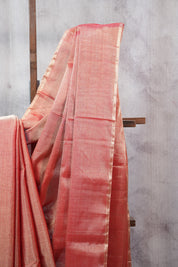 Brick Orange Maheshwari Tissue Saree - SRBOMTS415